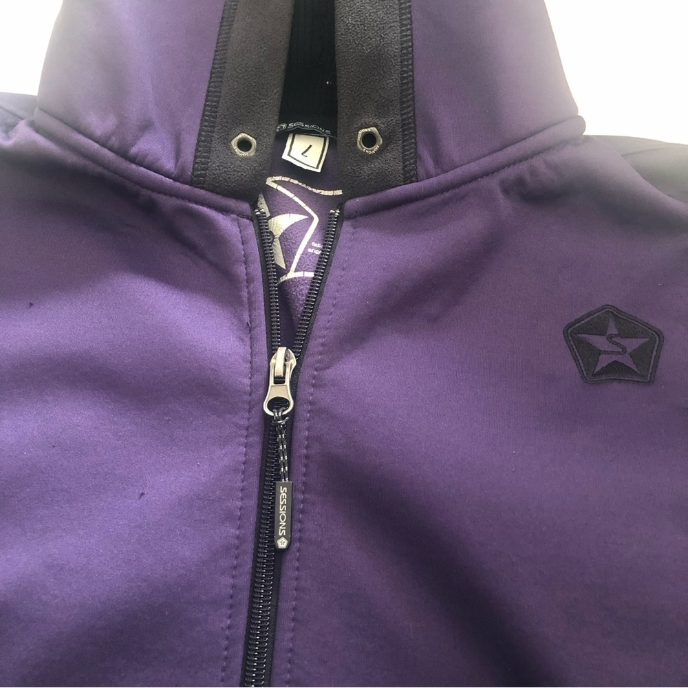 Sessions /PURPLE / Black hooded/  Ski Snowboarding Jacket / L
